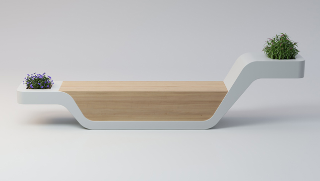 NESSIE | bench with planters | 2019